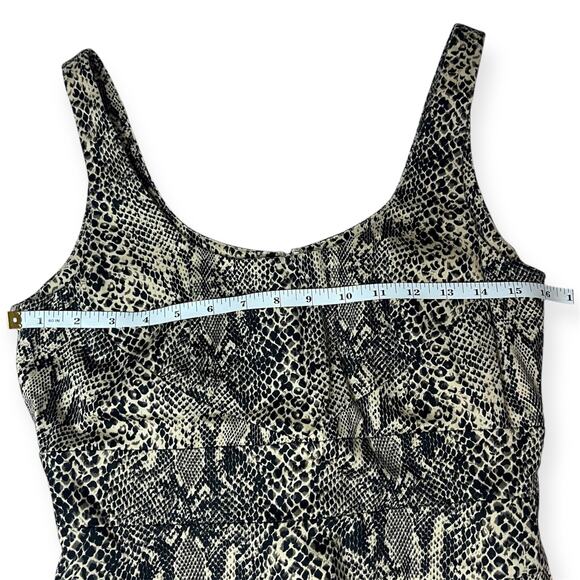 Michael Kors Snakeskin Print Sheath Dress Beige Black Bodycon Cocktail Size 6 - Picture 13 of 14